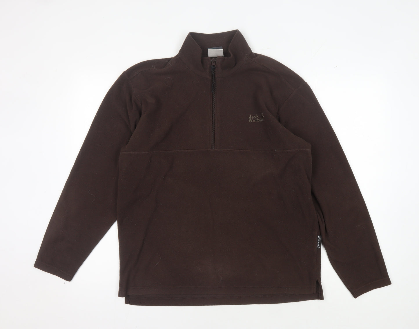 Jack Wolfskin Men's Brown Fleece Half-Zip Sweatshirt M