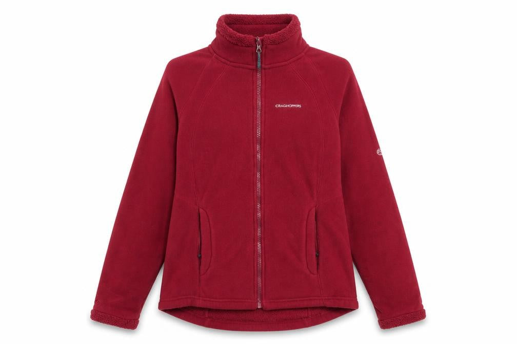 Front view of Craghoppers Women's Red Fleece Jacket, size 10