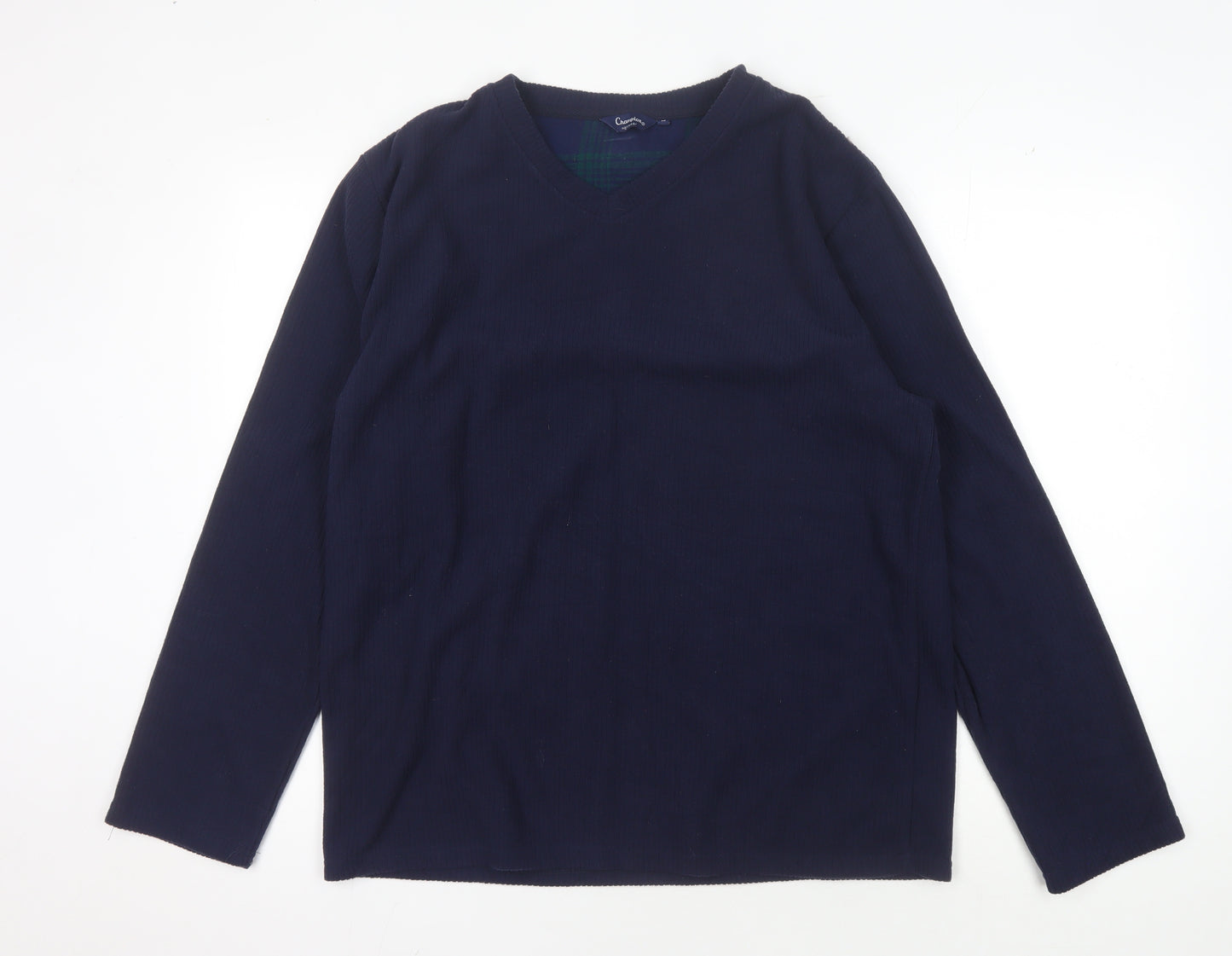 Champion Men's Blue M Pyjama Top V-Neck Long Sleeve