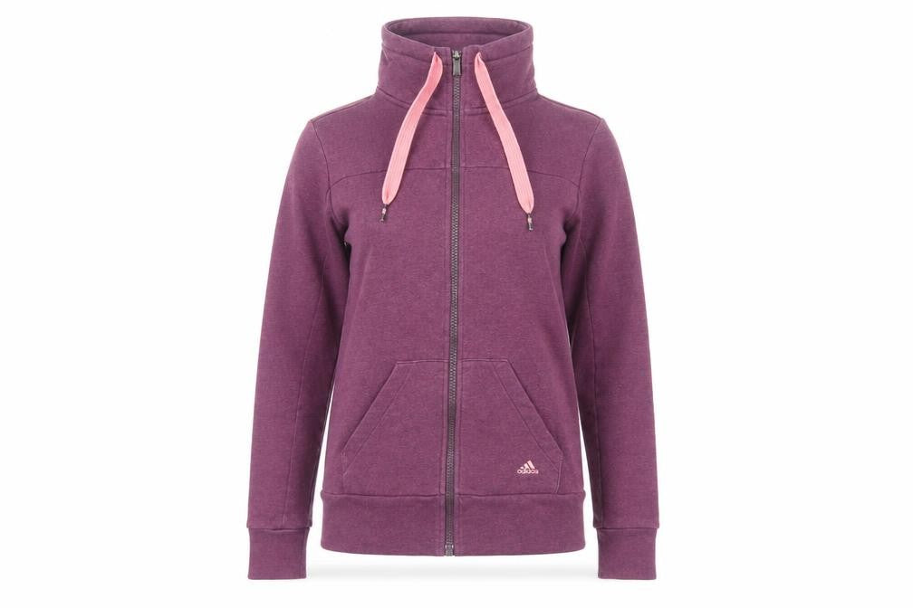 Front view of Adidas Women's Purple Full Zip Hoodie XS