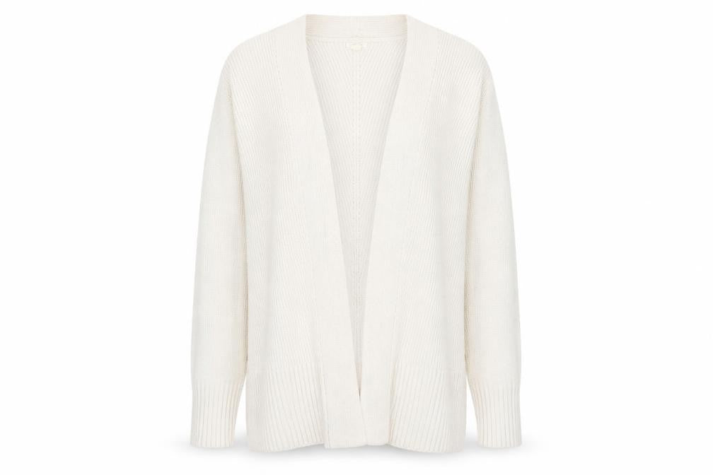 Front view of FatFace Women's Ivory Cardigan -, size 12, Acrylic/Viscose