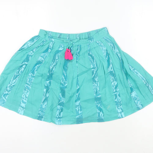Boden Girls Blue Peasant Skirt 11-12 Years Tassel Accent