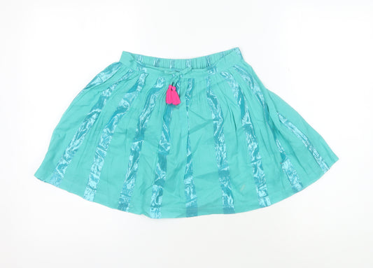 Boden Girls Blue Peasant Skirt 11-12 Years Tassel Accent