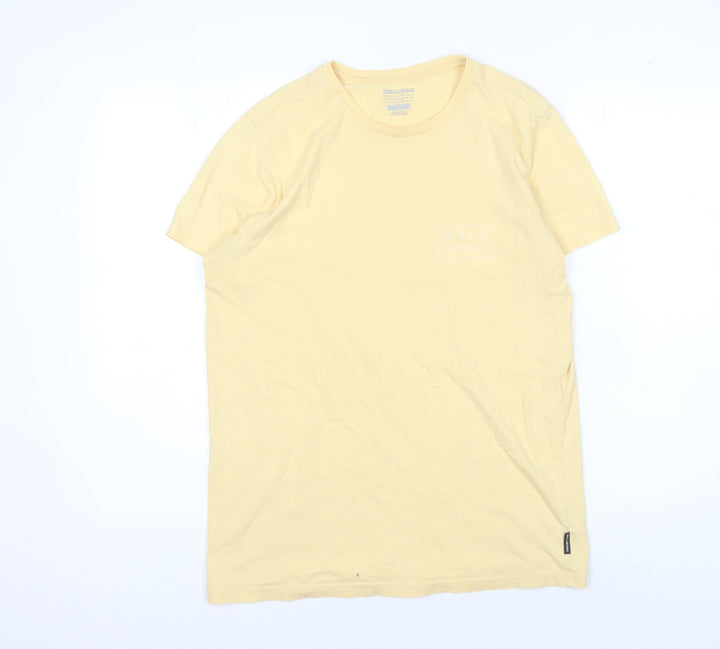 Billabong Men's Yellow Slim Fit Cotton T-Shirt, Size S