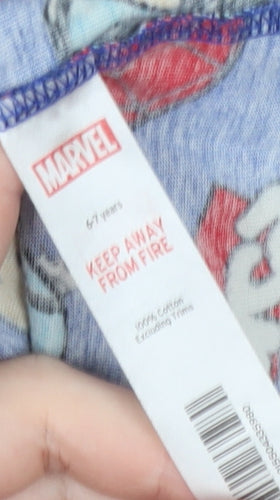 Marvel Boys Multicoloured Pyjama Top, 6-7 Years, Superhero Comics