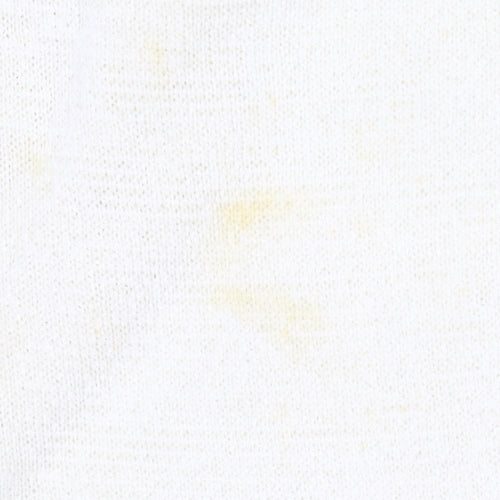 DKNY Women's Ivory V-Neck Pullover Jumper L