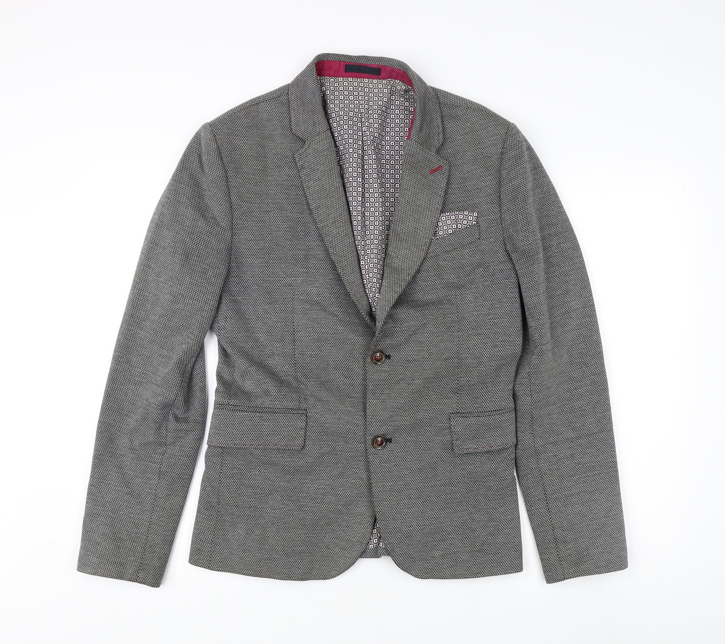 Ted Baker Men's Grey Slim Fit Tweed Blazer 3