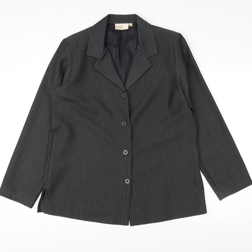 EWM Women's Grey Pinstripe Suit Jacket Size 16 Classic