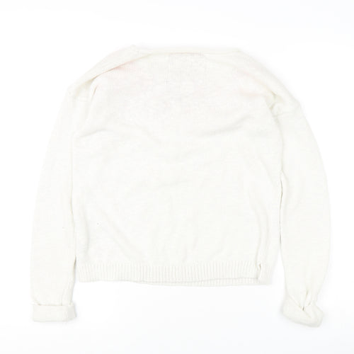 Superdry Girls Ivory Floral Knit Pullover Jumper XS