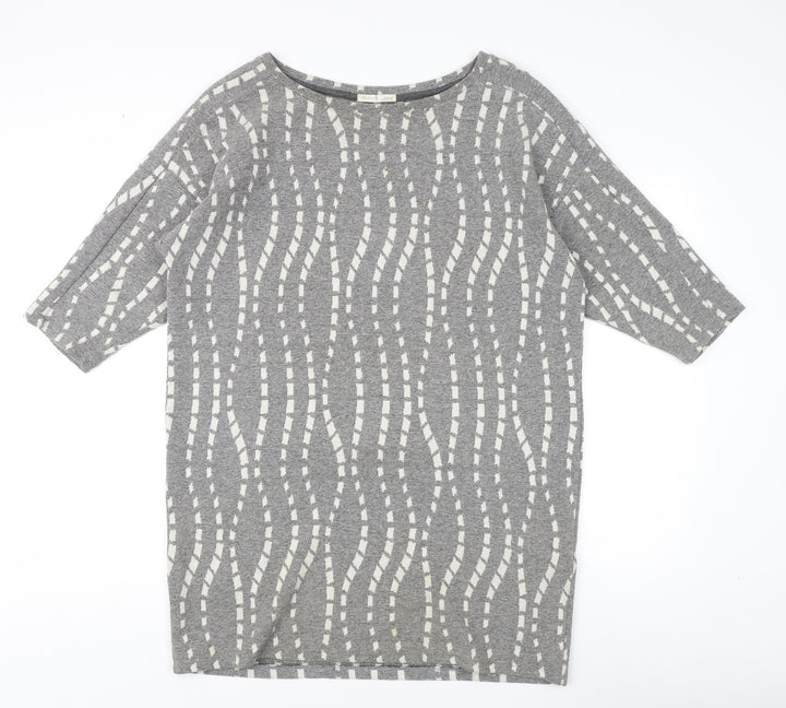 Zara Women's Grey Geometric Pullover Jumper Size 8