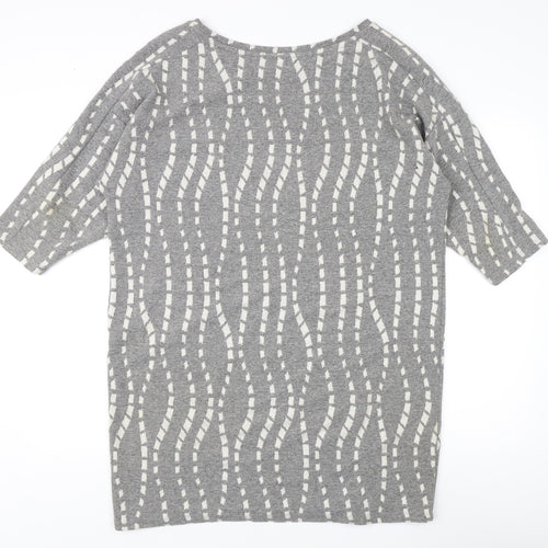 Zara Women's Grey Geometric Pullover Jumper Size 8