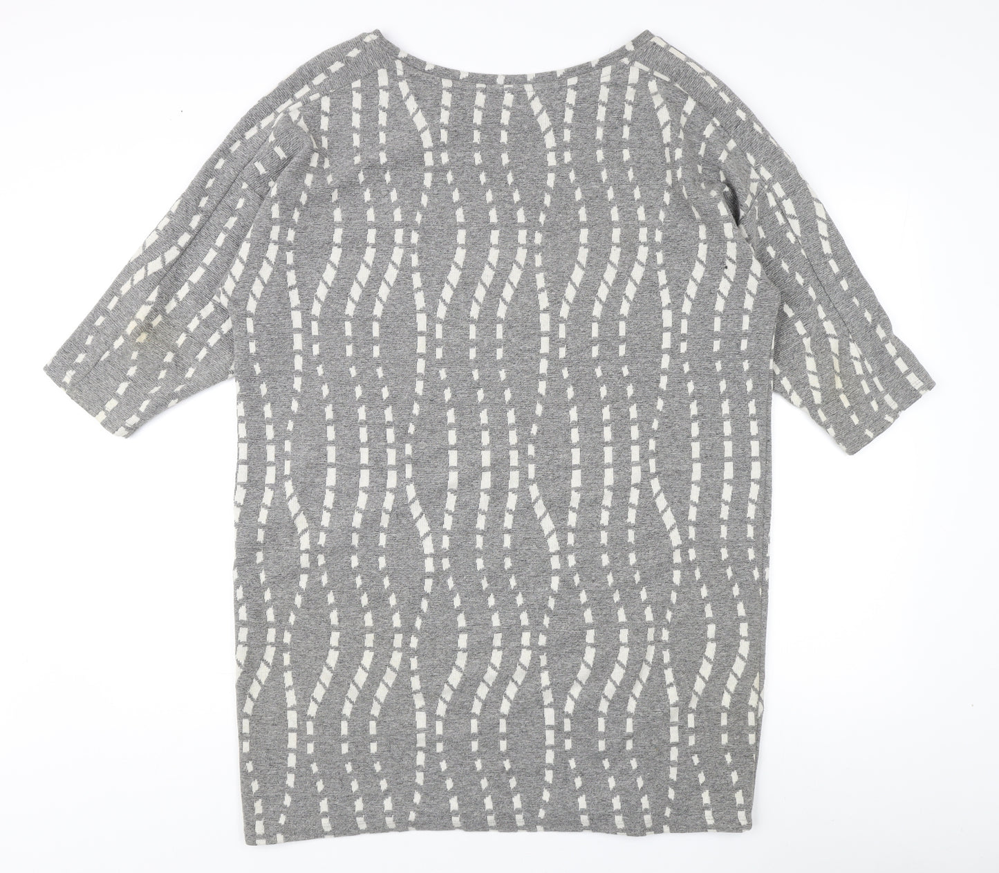 Zara Women's Grey Geometric Pullover Jumper Size 8