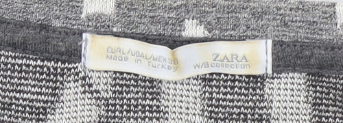 Zara Women's Grey Geometric Pullover Jumper Size 8