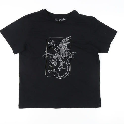 Harry Potter Boys Black Dragon Graphic T-Shirt 9-10 Years