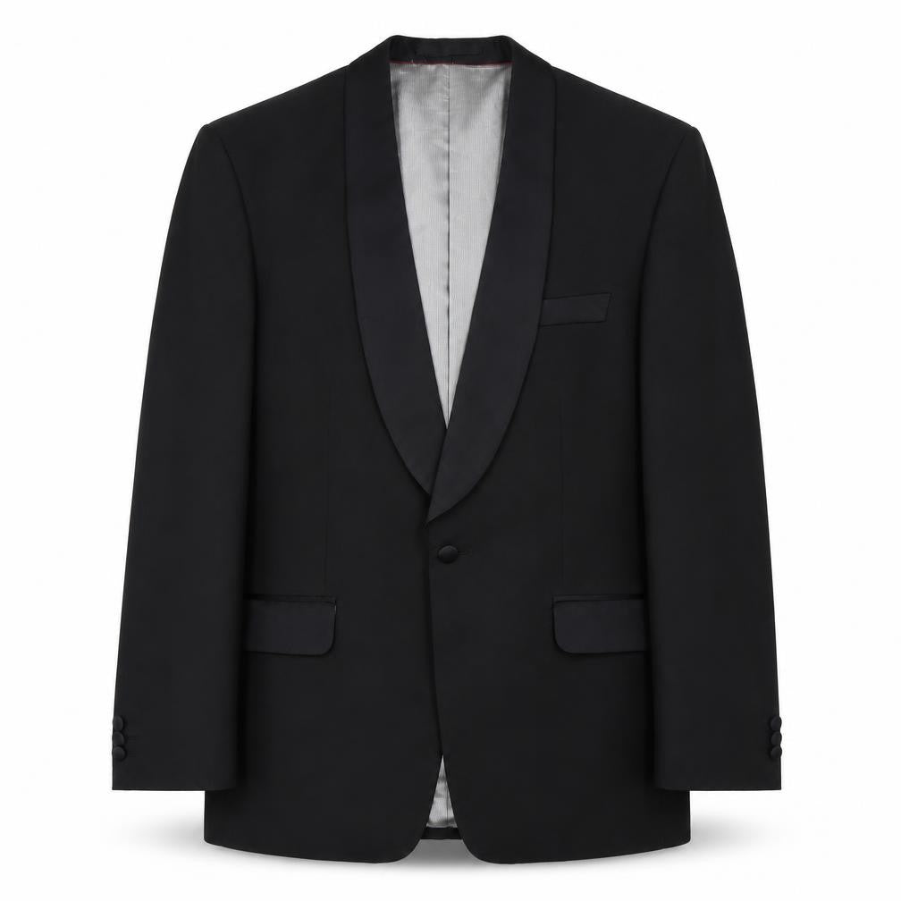 Front view of Armando Men's Black Tuxedo Blazer 40 Single-Breasted