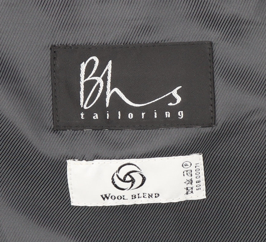 BHS Men's Grey Regular Fit Suit Jacket 44R