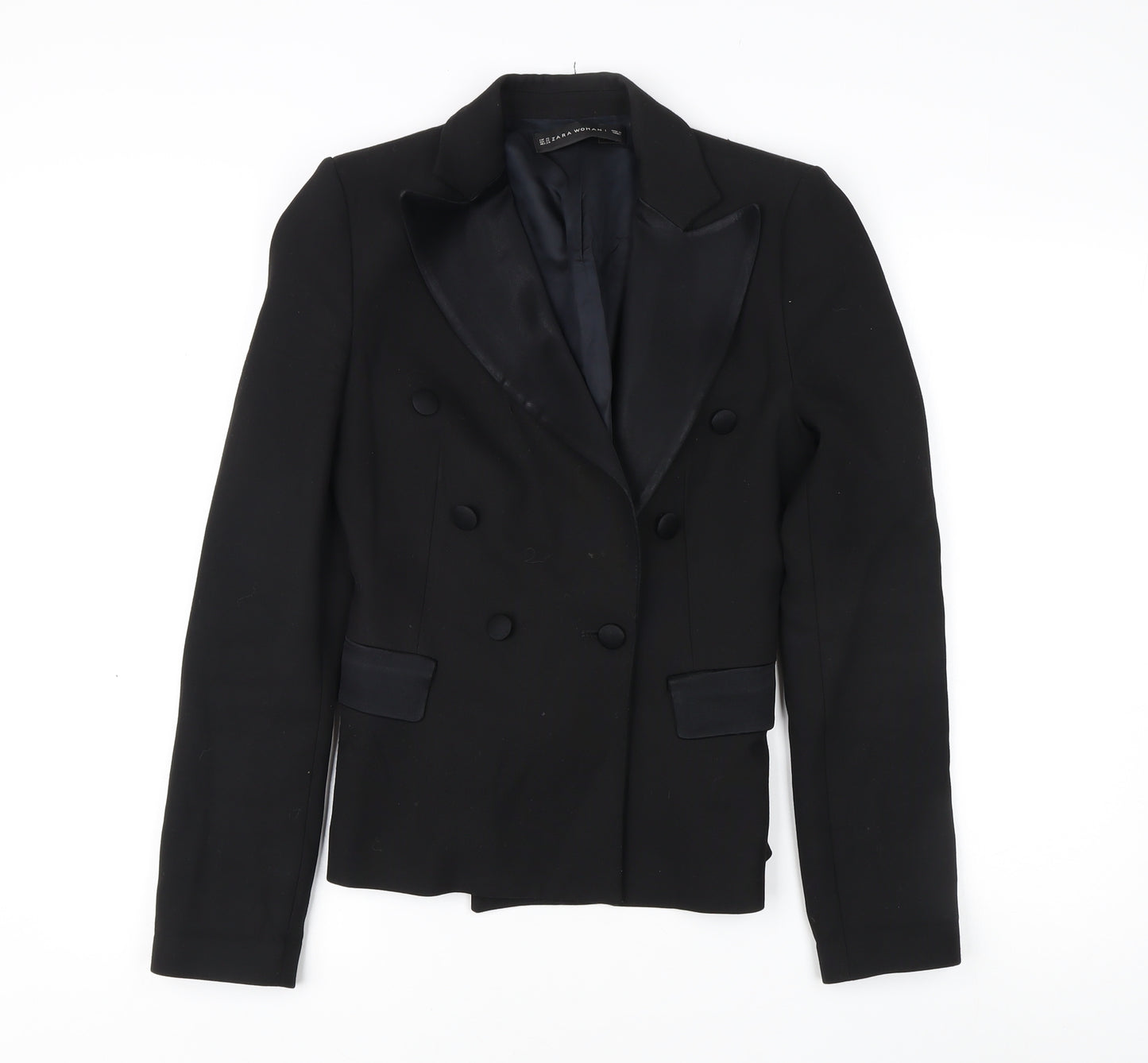 Zara Women Black Wool Blend Blazer XS