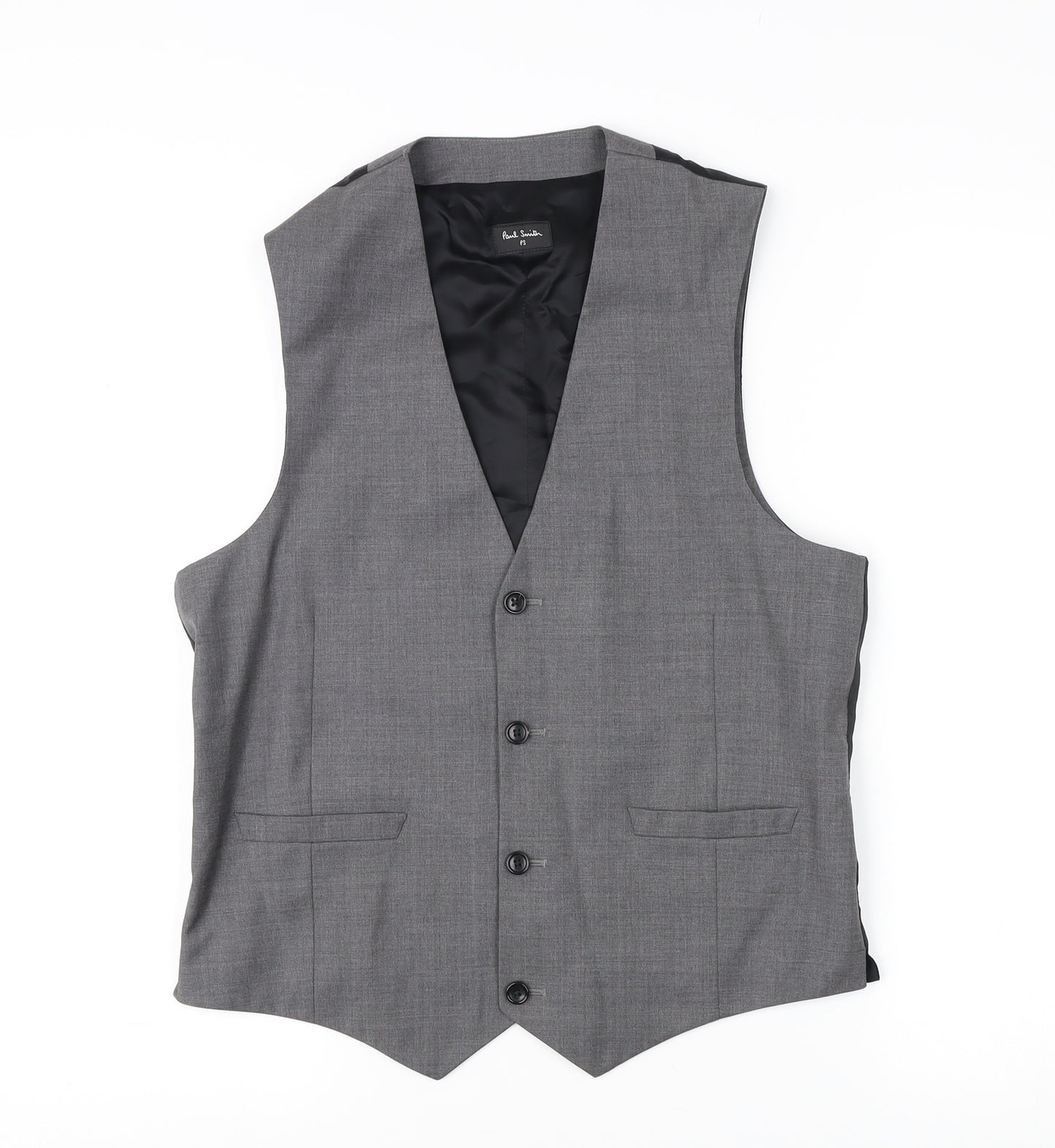 Paul Smith Men's Grey Wool Waistcoat, Size S, Elegant