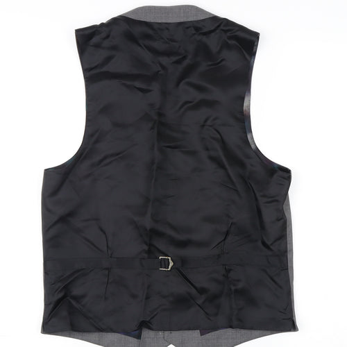 Paul Smith Men's Grey Wool Waistcoat, Size S, Elegant