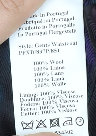 Paul Smith Men's Grey Wool Waistcoat, Size S, Elegant