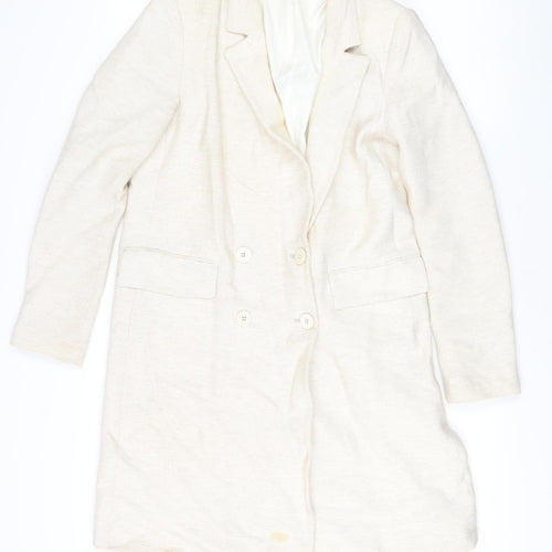 Zara Women's Beige Long Overcoat Size S