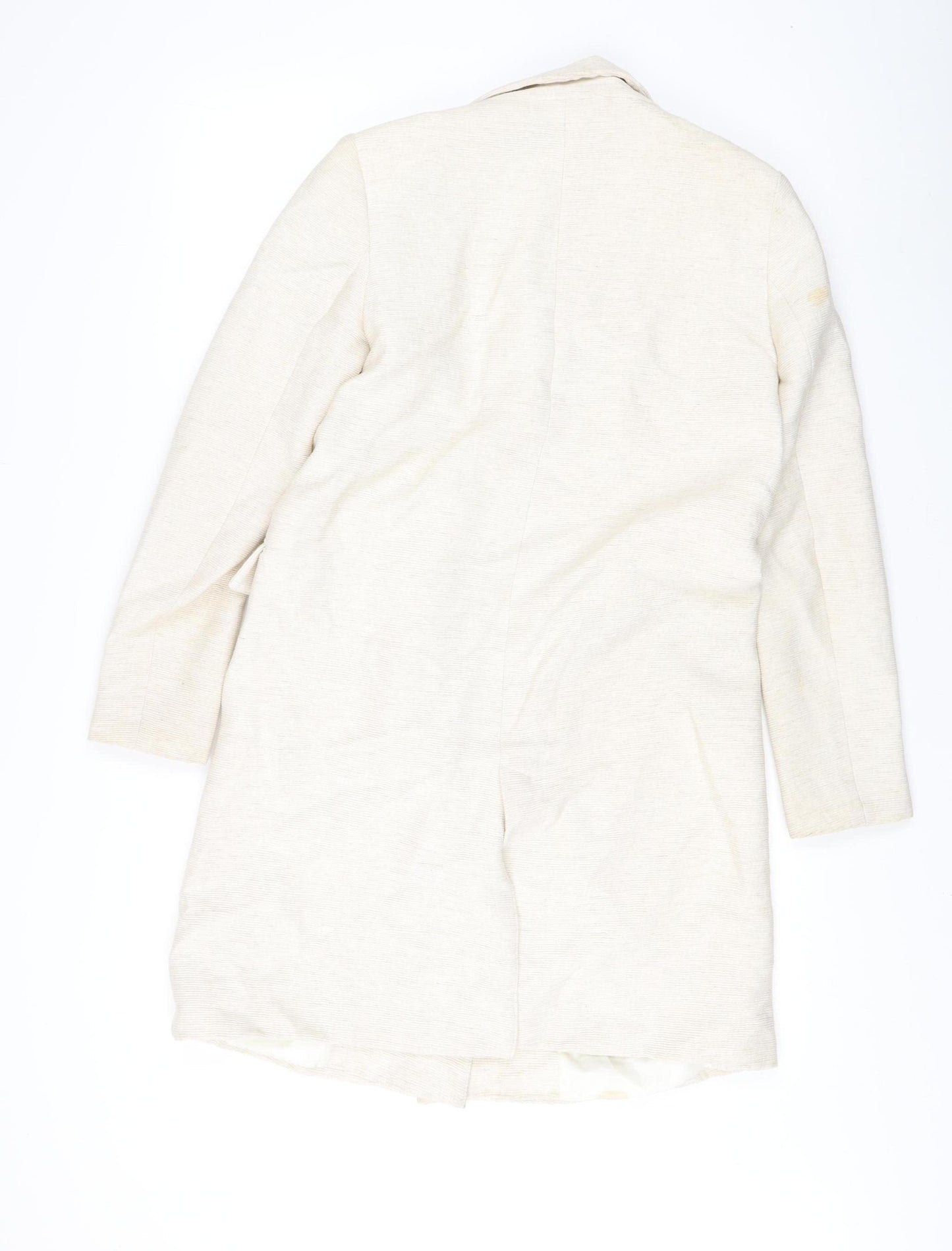 Zara Women's Beige Long Overcoat Size S