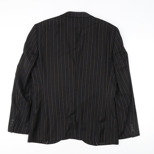 Altamoda Men's Brown Pinstripe Blazer 38S Slim Fit Jacket