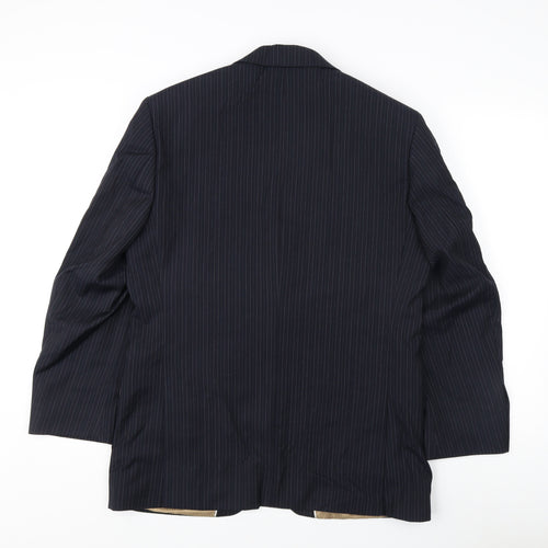 Racing Green Men's Blue Striped Wool Blazer 38S