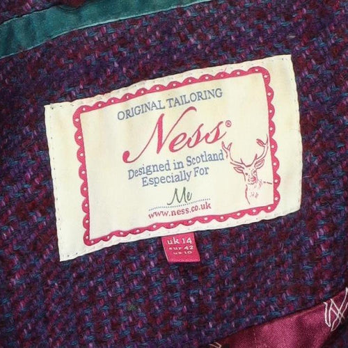 Ness Women's Purple Wool Pea Coat Size 14