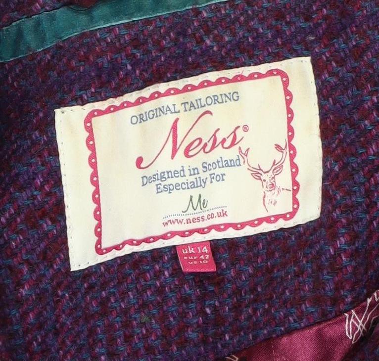 Ness Women's Purple Wool Pea Coat Size 14