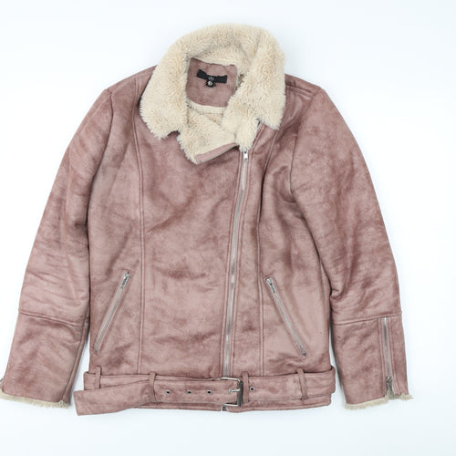 M Women's Brown Motorcycle Jacket Size 8