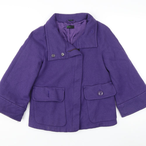Benetton Women’s Purple Wool Short Coat Size 10