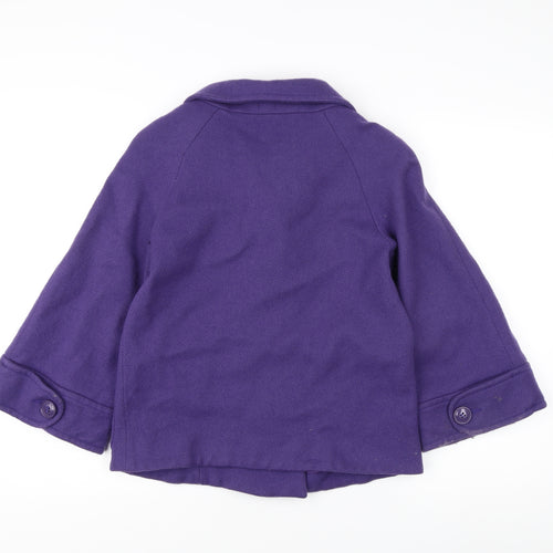 Benetton Women’s Purple Wool Short Coat Size 10