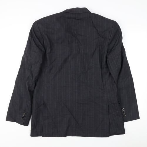 Austin Reed Men's Black Wool Blazer 42R Two-Button Jacket