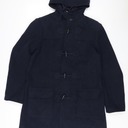 Cotton Traders Women's Blue Hooded Mid-Length Coat Size 14