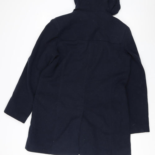 Cotton Traders Women's Blue Hooded Mid-Length Coat Size 14