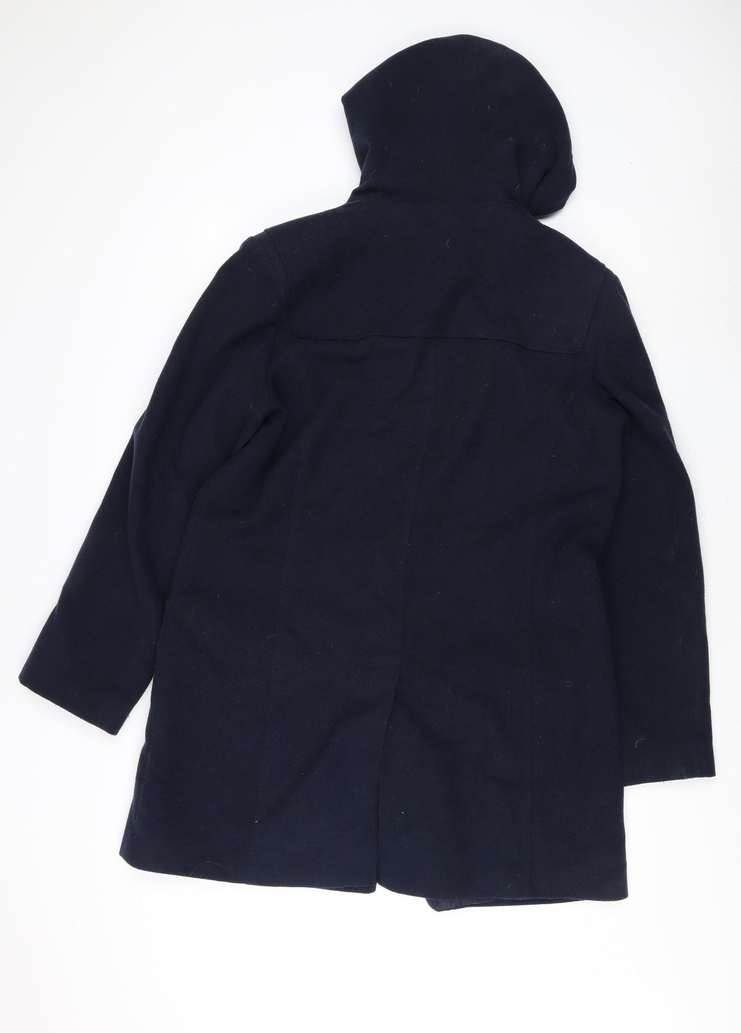 Cotton Traders Women's Blue Hooded Mid-Length Coat Size 14