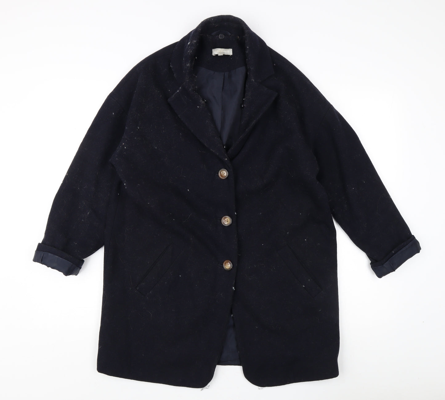 Red Herring Women's Black Wool Blend Long Coat