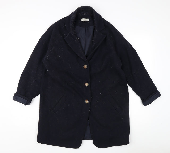 Red Herring Women's Black Wool Blend Long Coat