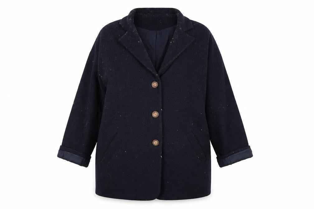 Red Herring Women's Black Wool Blend Long Coat