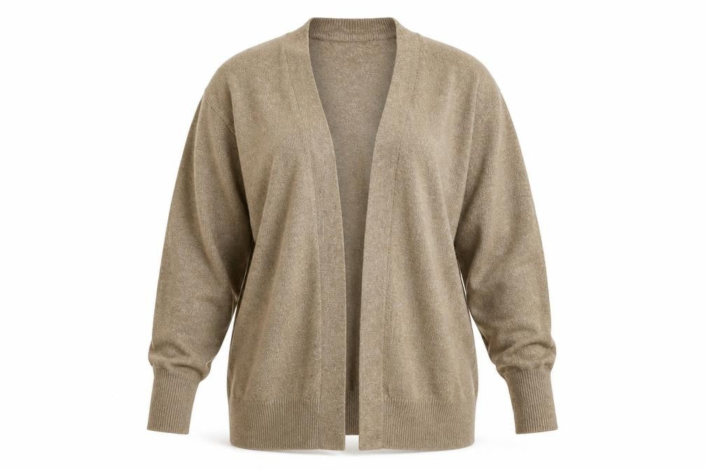 Front view of H&M Women's Beige Cardigan Jumper L