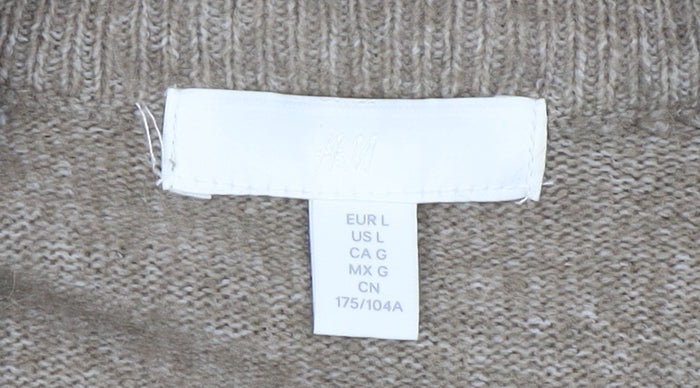 H&M Women's Beige Cardigan Jumper L