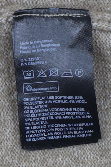 H&M Women's Beige Cardigan Jumper L