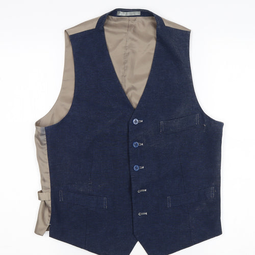 Butler & Webb Men's Blue Waistcoat - Size S