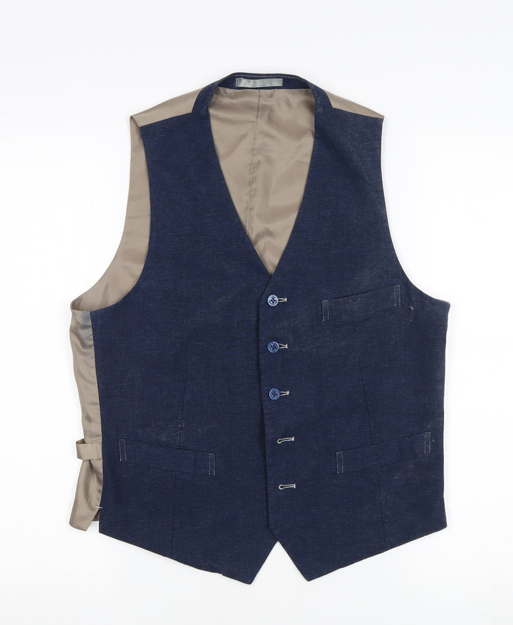 Butler & Webb Men's Blue Waistcoat - Size S