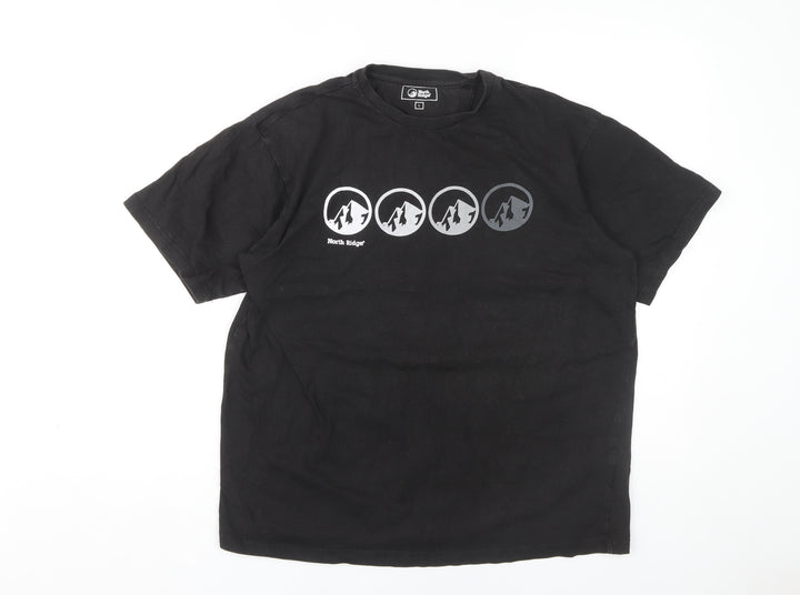 North Ridge Men's Black Graphic T-Shirt, Large