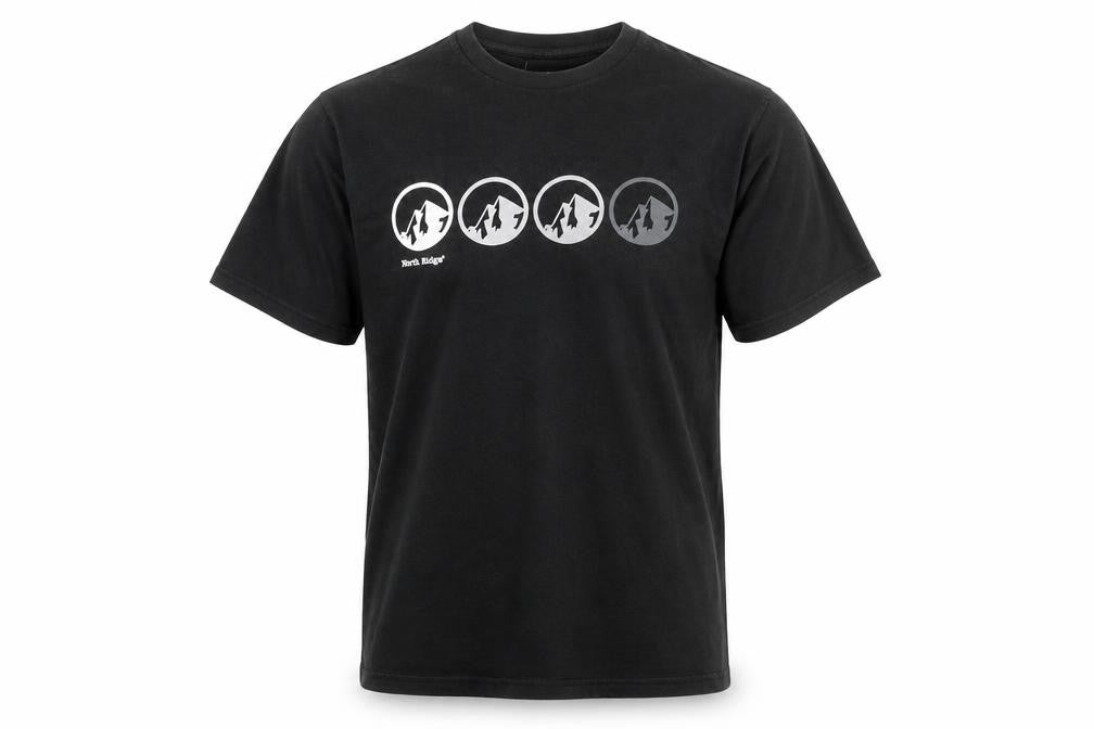 Front view of North Ridge Men's Black Graphic T-Shirt, Large