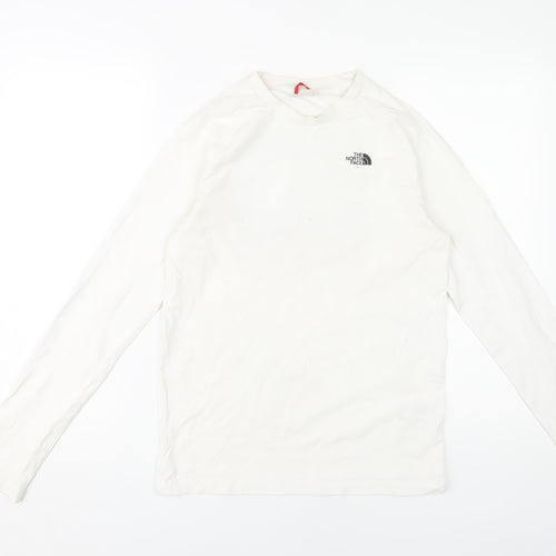 The North Face Boys White XL Long Sleeve Logo T-Shirt
