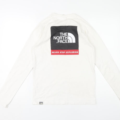 The North Face Boys White XL Long Sleeve Logo T-Shirt