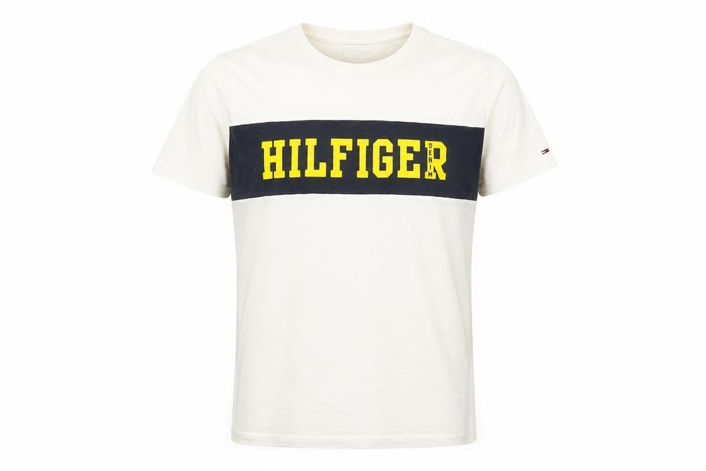 Front view of Tommy Hilfiger Men's White XL Logo T-Shirt